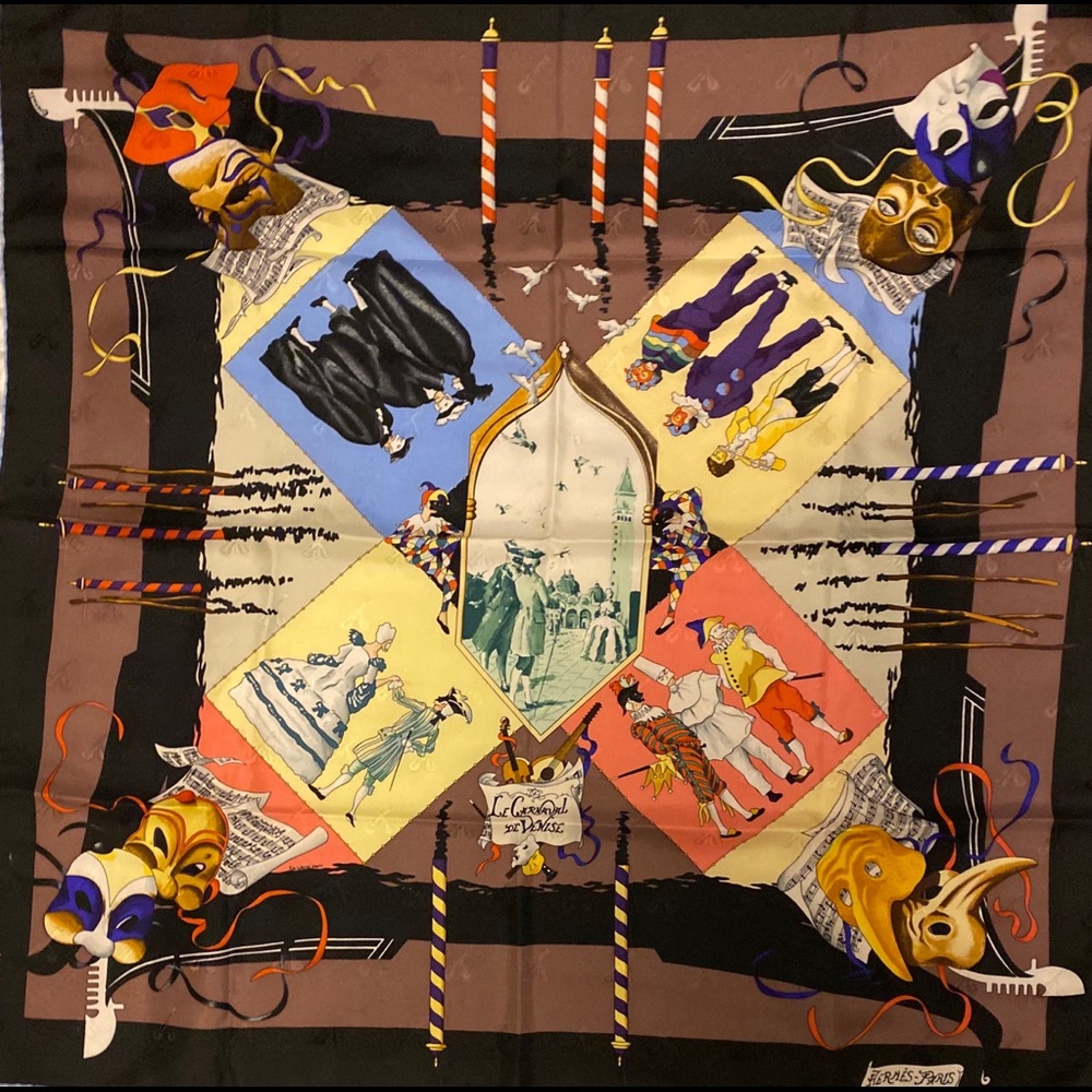 *SOLD* Hermès Le Carnaval de Venise 90cm jacquard